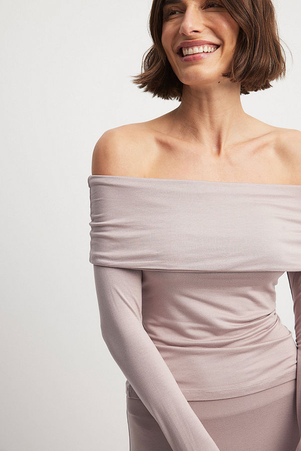 NA-KD x Zoe Liss Soft Line långärmad topp rosa