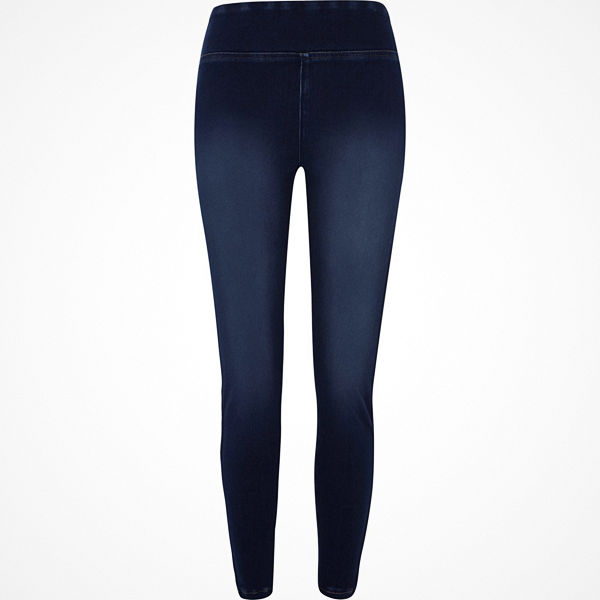 River Island Dark Blue faded denim leggings