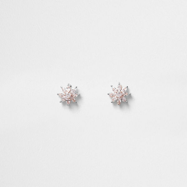 River Island örhängen Rose Gold tone cubic zirconia stud earrings