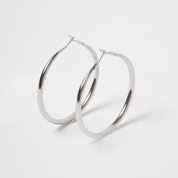 River Island örhängen Silver tone hoop earrings