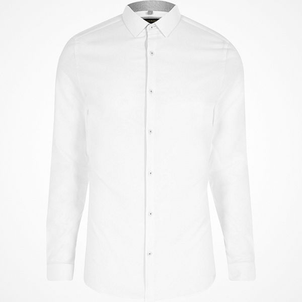 River Island Big and Tall White long sleeve shirt