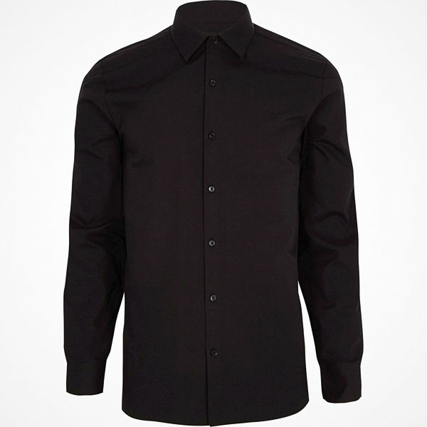 River Island Big and Tall Black long sleeve shirt