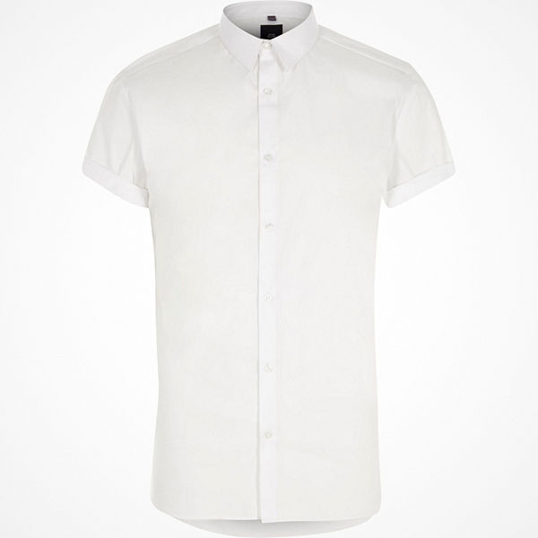River Island White Big and Tall short sleeve shirt