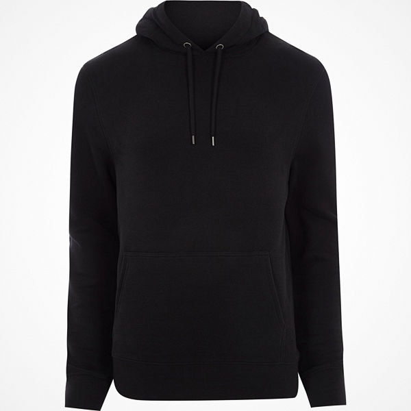 River Island Black long sleeve jersey hoodie