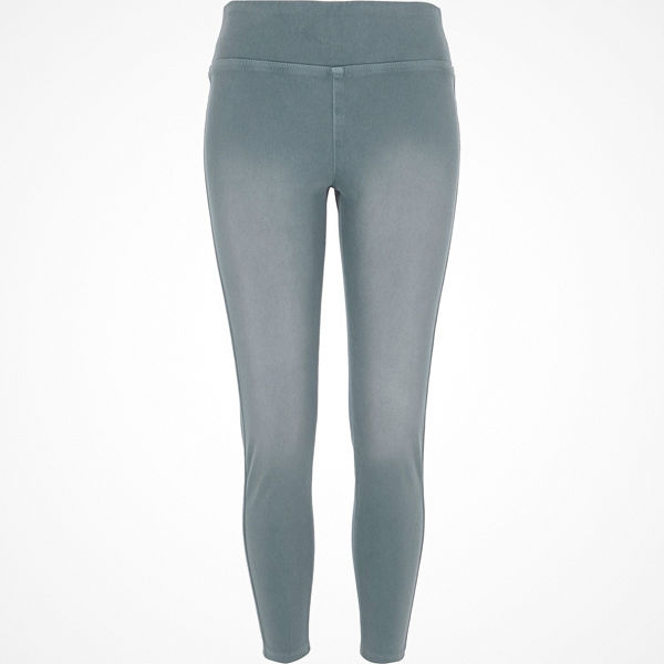 River Island Light Blue denim look leggings