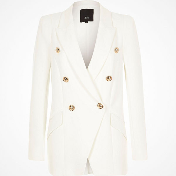 River Island White double breasted tux jacket