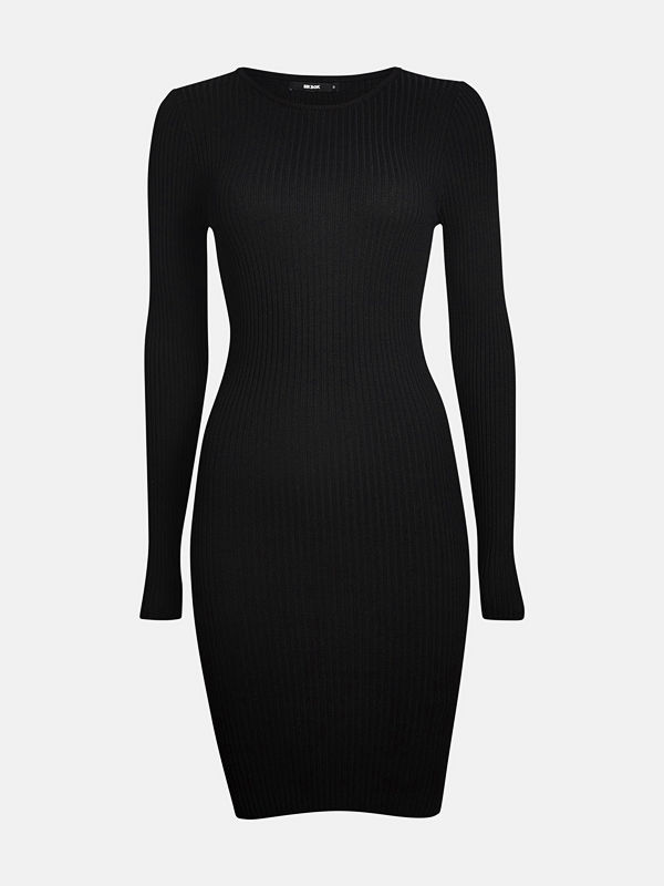 Bik Bok Bobbo rib-knit dress - Svart