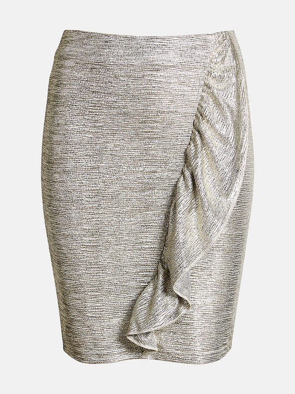 Bik Bok Bowie frill skirt - Silver