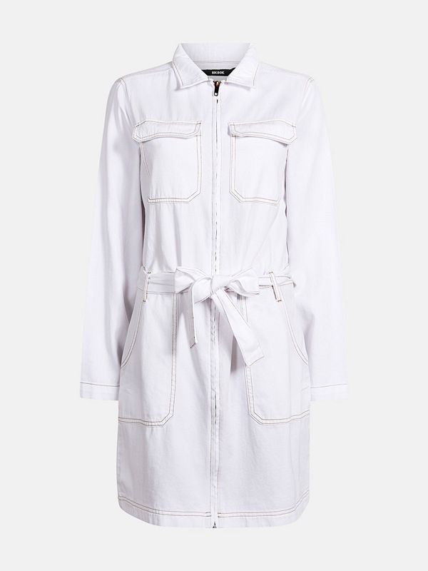 Bik Bok Clover White cotton denim dress - Vit