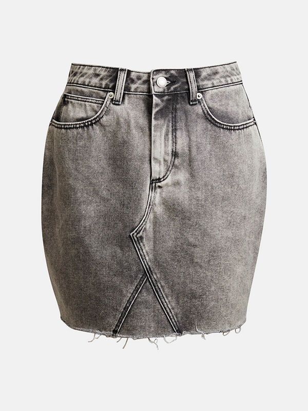 Bik Bok Sasha Grain denim skirt - Ljusgrå