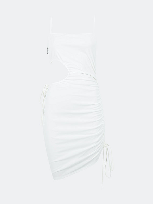 Bik Bok Zoey klänning med knytband - Offwhite