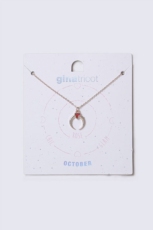Gina Tricot halsband October Pastel Pink Birthstone Necklace