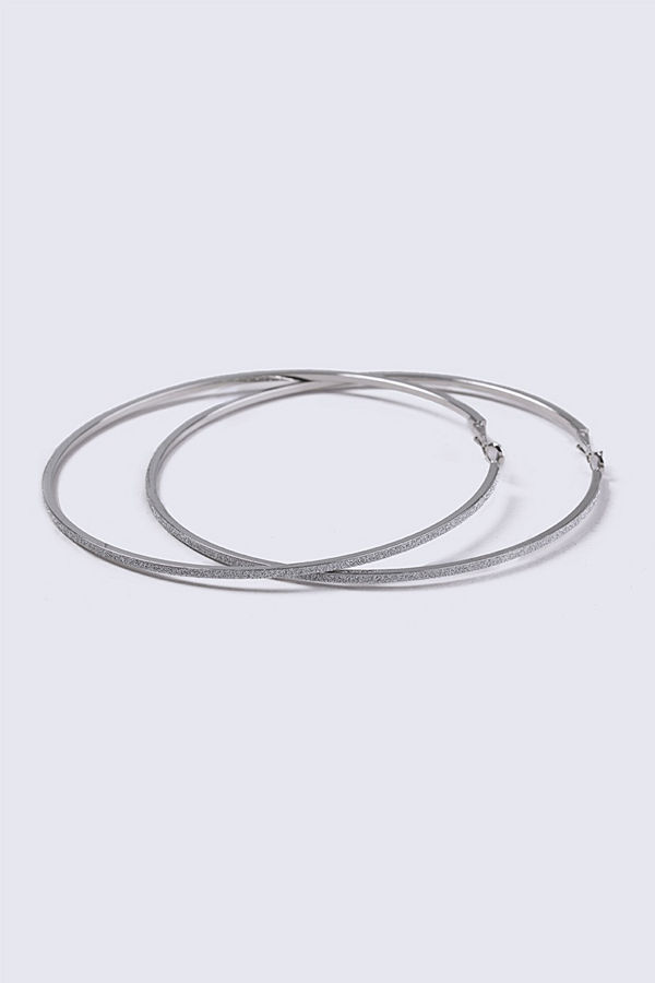 Gina Tricot örhängen Silver Look Gliter Large Hoop Earrings