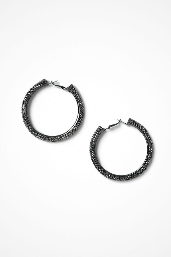 Gina Tricot örhängen Hematite Hoop Earrings