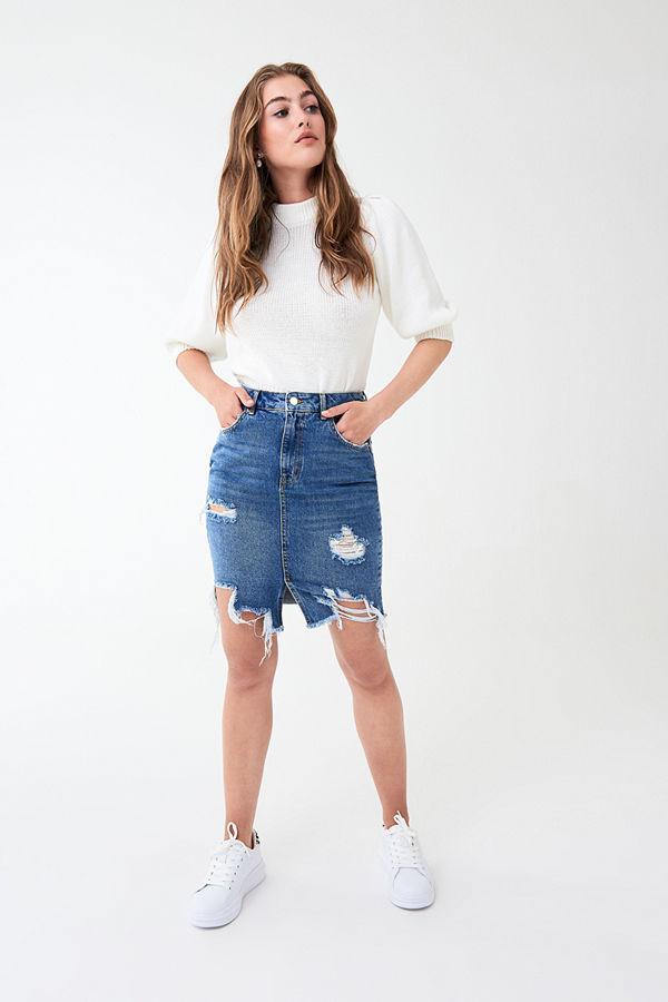Gina Tricot Destroy denim skirt