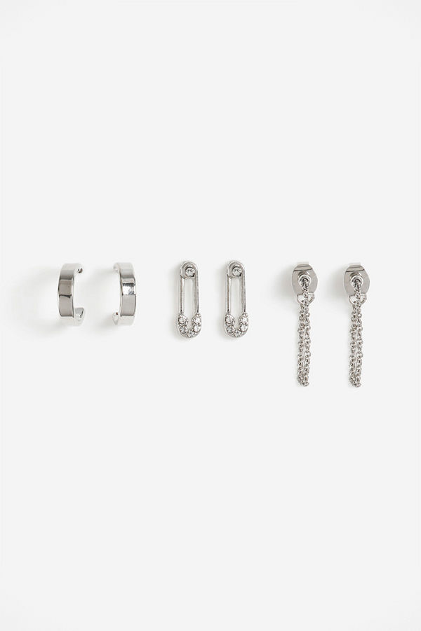Gina Tricot örhängen RHODIUM PAPER CLIP 3PK EARRINGS