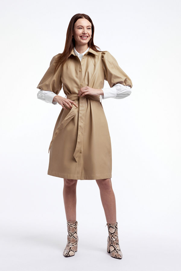 Gina Tricot Mila PU puff sleeve dress