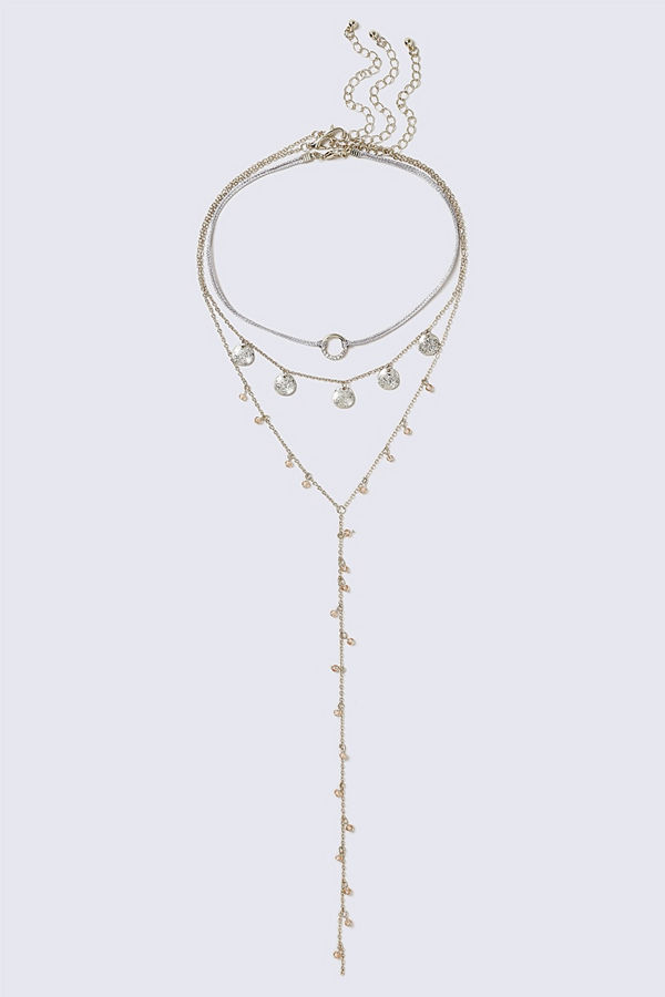Gina Tricot halsband Gold Beaded Multi Row Choker Necklace