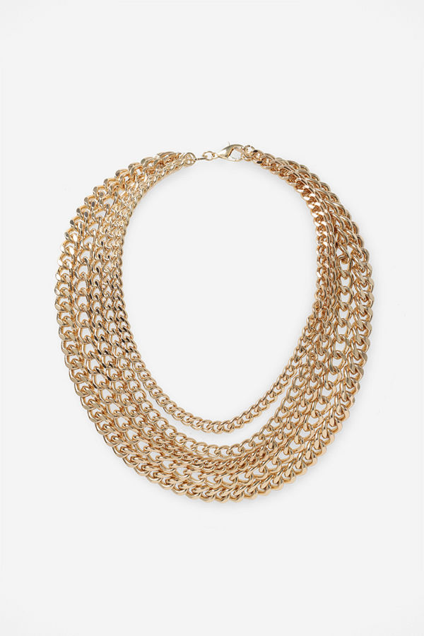 Gina Tricot halsband GOLD 5 ROW CHUNKY CH NW