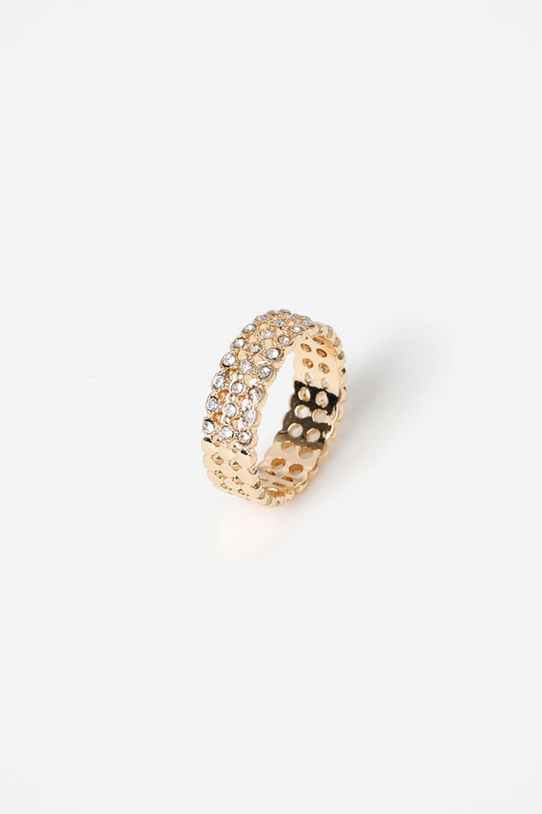 Gina Tricot CRYSTAL 3 ROW STONE RING