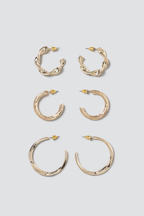 Gina Tricot örhängen Gold Twisted Hoop Pack