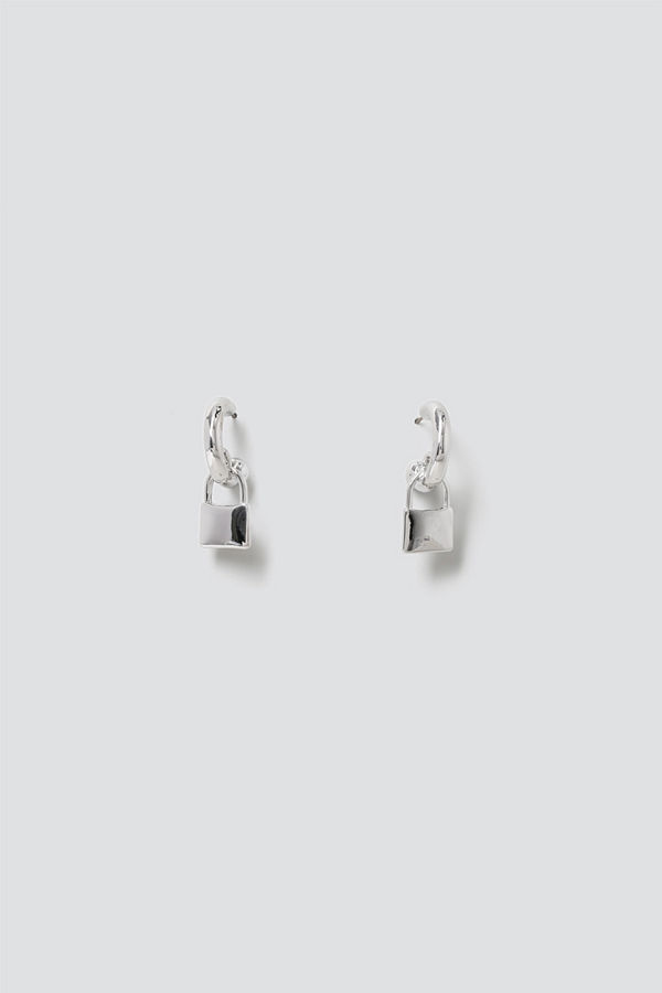 Gina Tricot örhängen Silver Padlock Drop Hoops