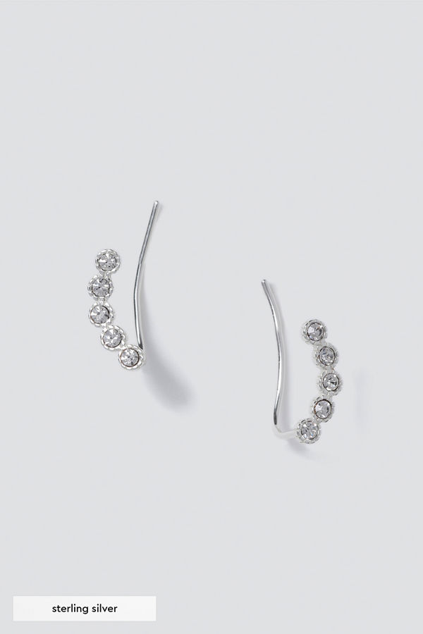 Gina Tricot örhängen Sterling Silver Rhinestone Climber