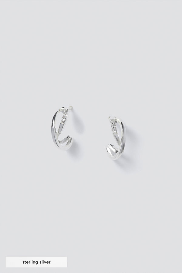 Gina Tricot örhängen Sterling Silver Crossover Hoops