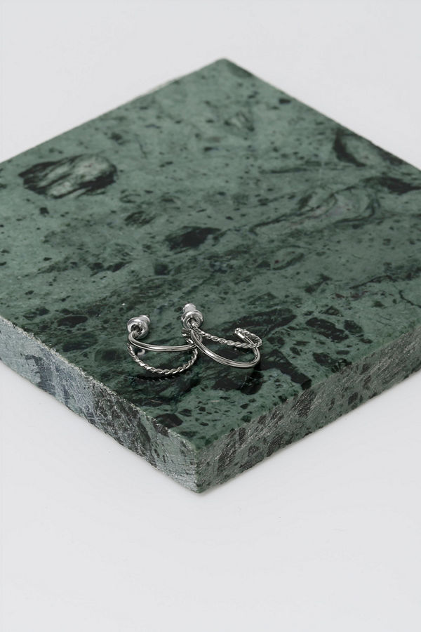 Gina Tricot örhängen Finer Silver Double Hoops