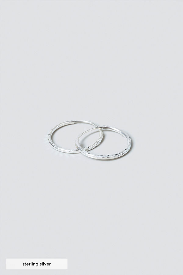 Gina Tricot örhängen Sterling Silver Facet Hoops