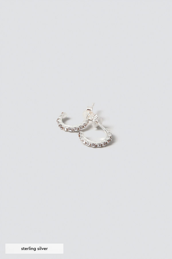 Gina Tricot örhängen Sterling Silver Pave Hoops