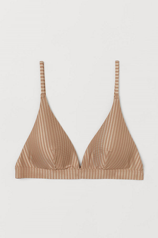 H&M Vadderad trekantsbikini-bh beige
