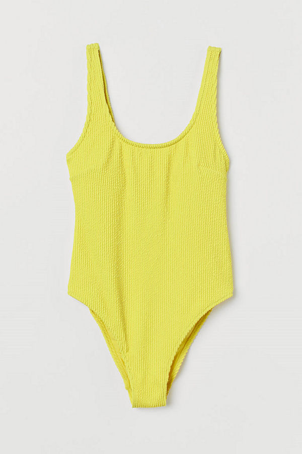 H&M Baddräkt High leg gul