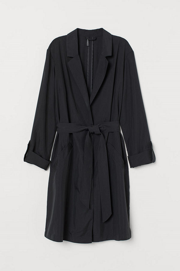 H&M Trenchcoat i modalmix svart