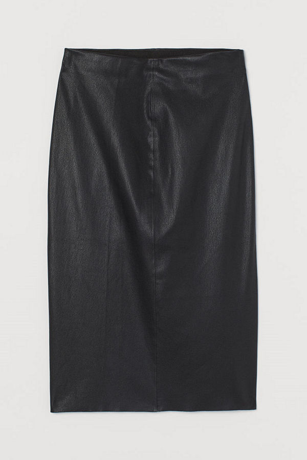 H&M Pennkjol i läder svart