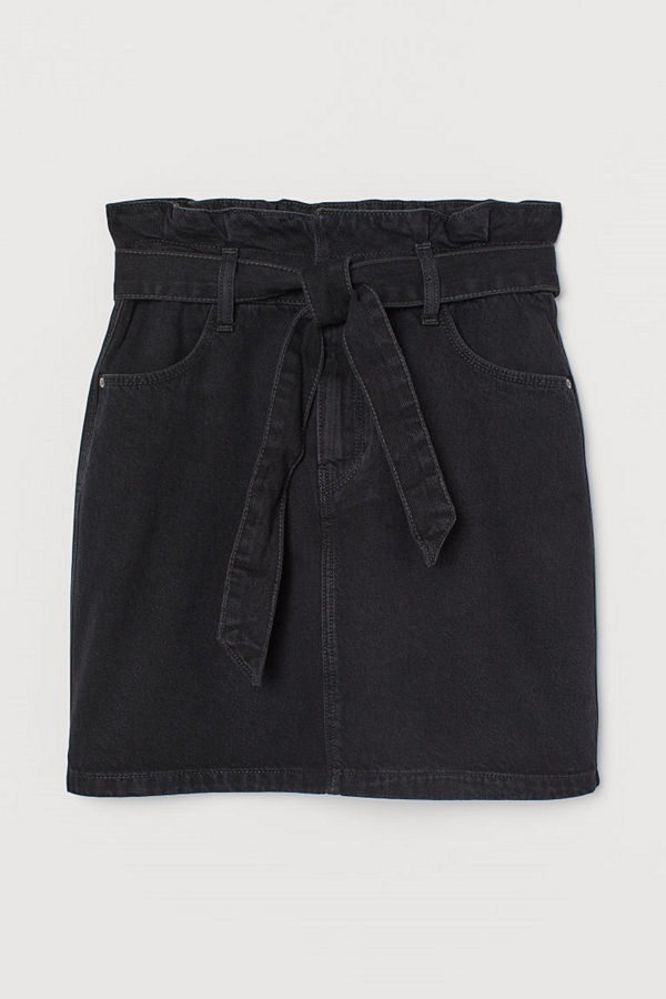 H&M Paper bag-kjol svart
