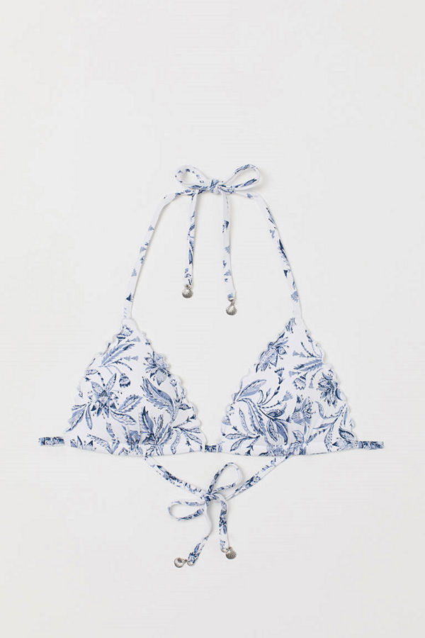 H&M Trekantsbikini-bh med push up vit