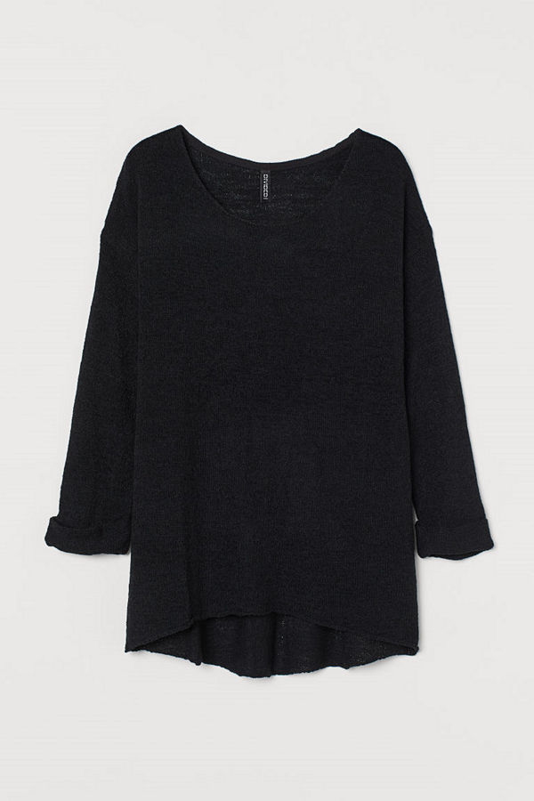 H&M Glesstickad tröja svart