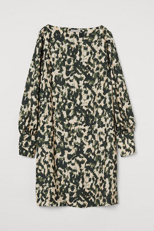 H&M Båtringad satinklänning svart
