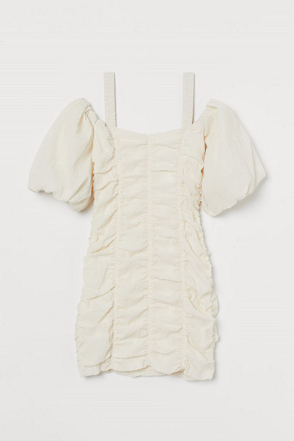 H&M Cold shoulder-klänning beige