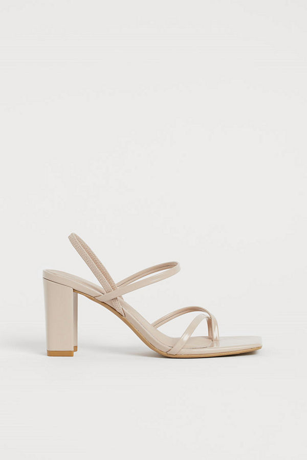 H&M Sandaletter med blockklack beige