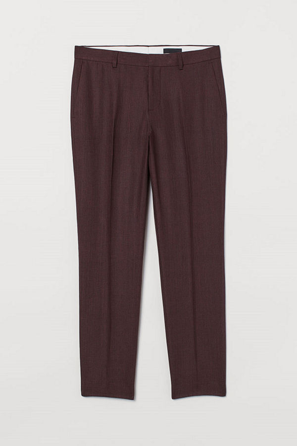 H&M Kostymbyxa i linne Slim Fit röd