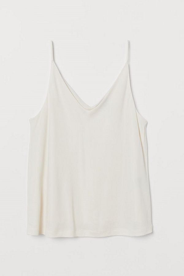 H&M V-ringat linne vit
