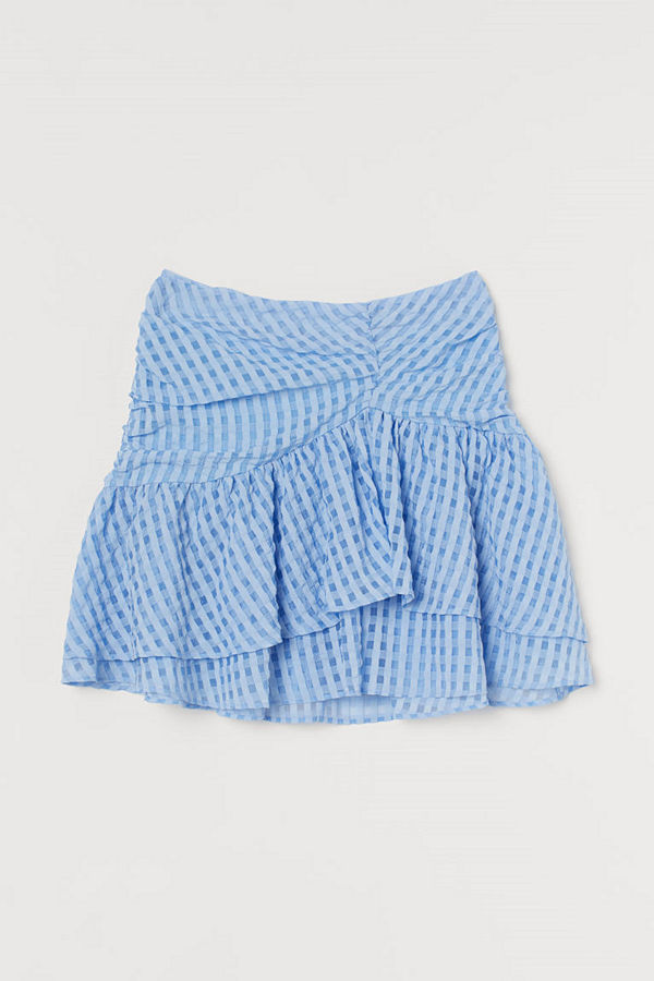 H&M Draperad volangkjol blå