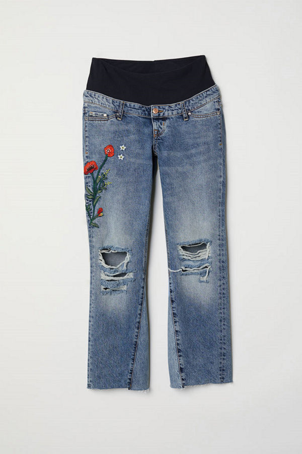 H&M MAMA Kick Flare Jeans blå
