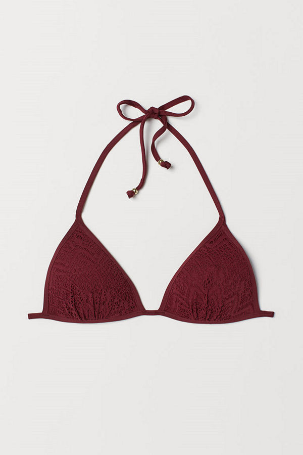H&M Trekantsbikini-bh med push up röd