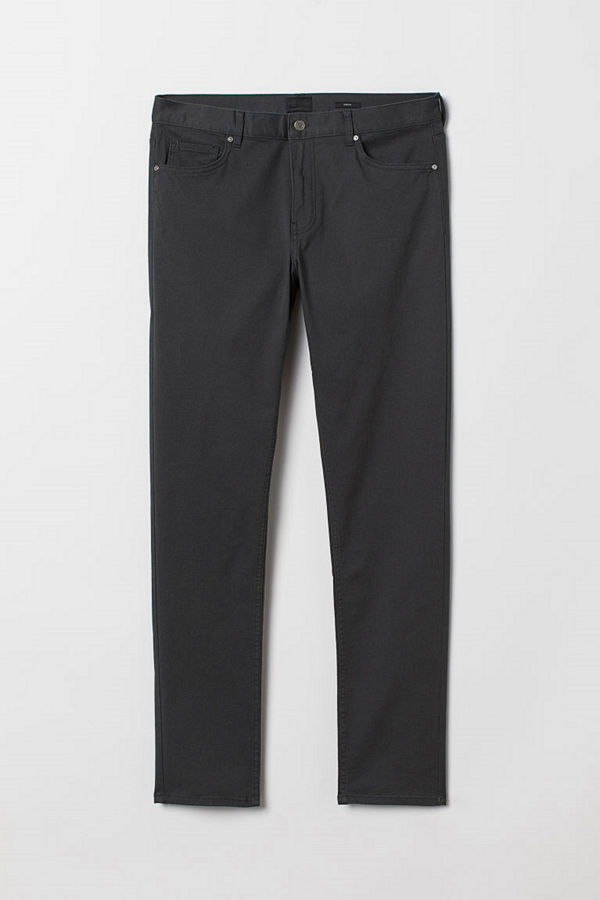 H&M Twillbyxa Slim Fit grå