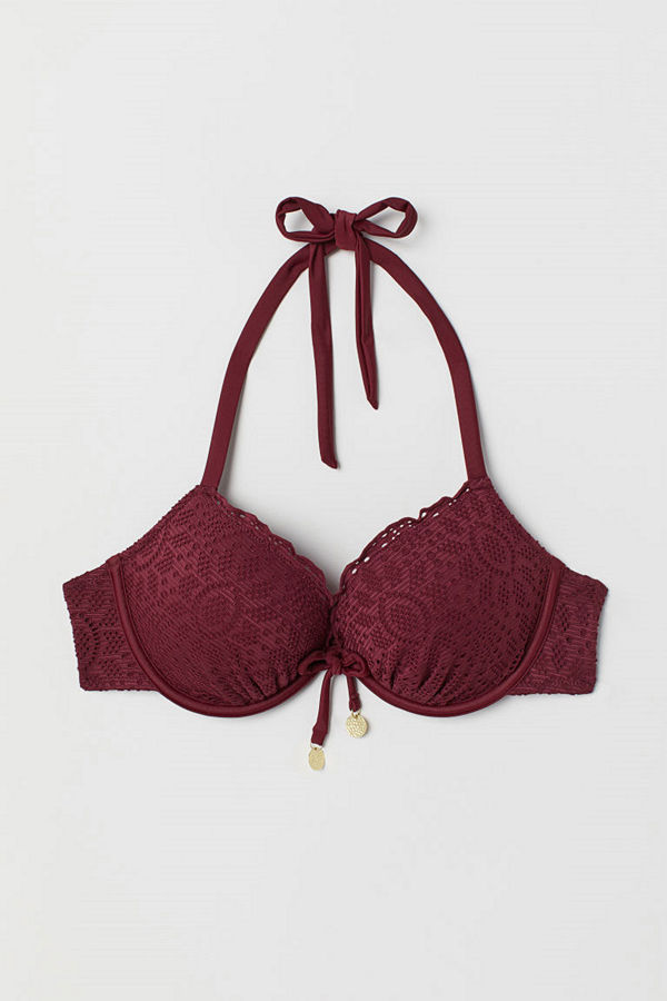 H&M Super push up bikini-bh röd