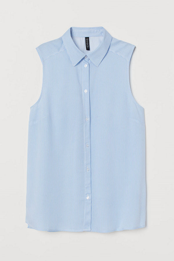 H&M Ärmlös blus blå