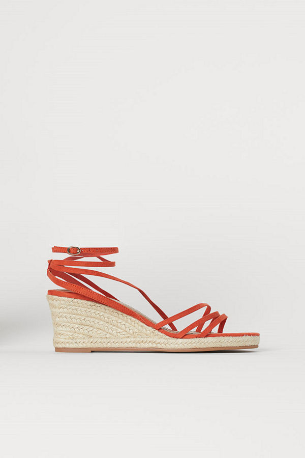 H&M Sandaletter med kilklack orange